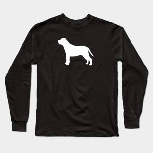 White Mastiff Silhouette Long Sleeve T-Shirt